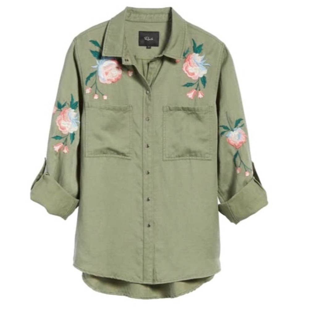 Rails button down shirt. Embroidered flowers.